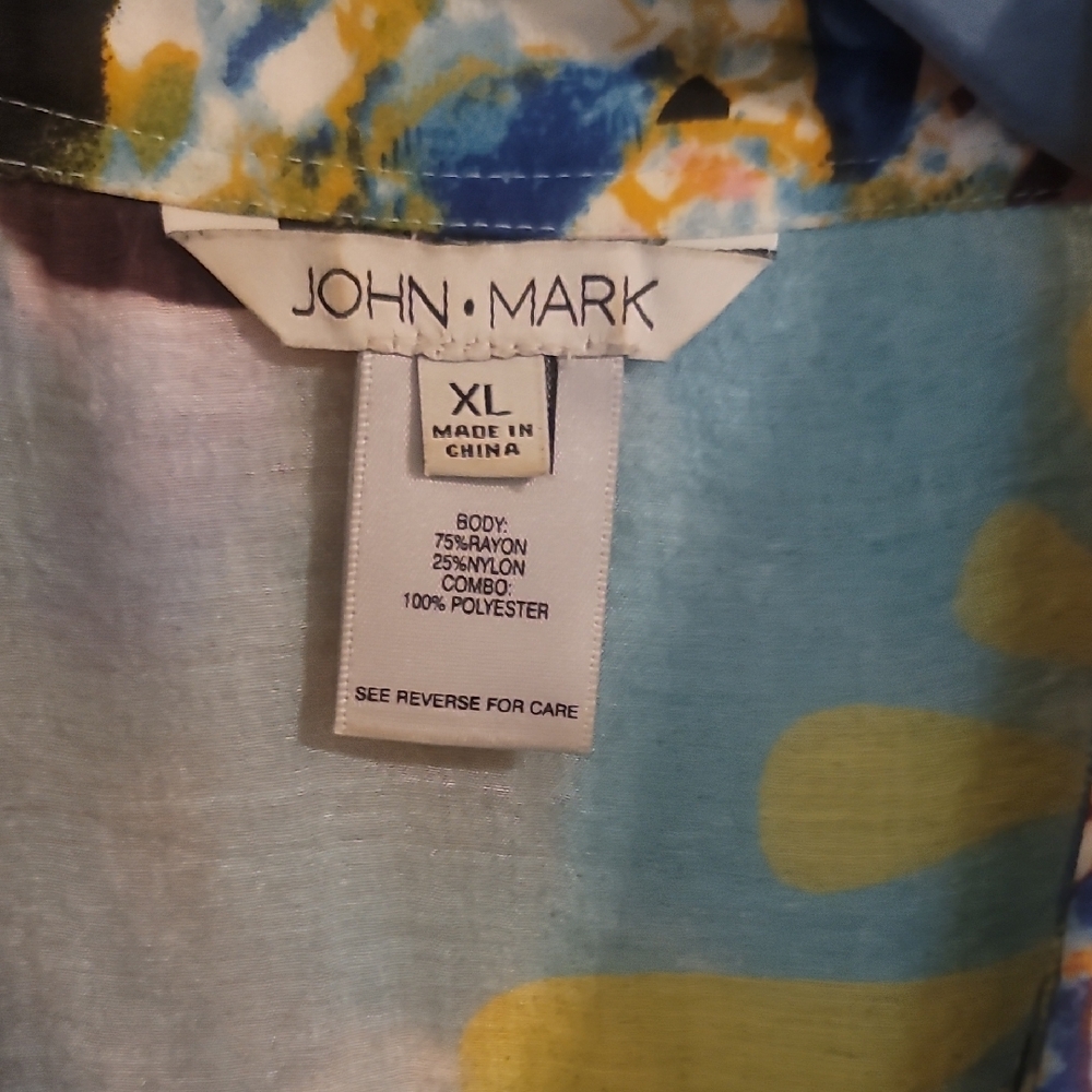 Colorful Abstract Button-Up Blouse - Picture 2 of 4